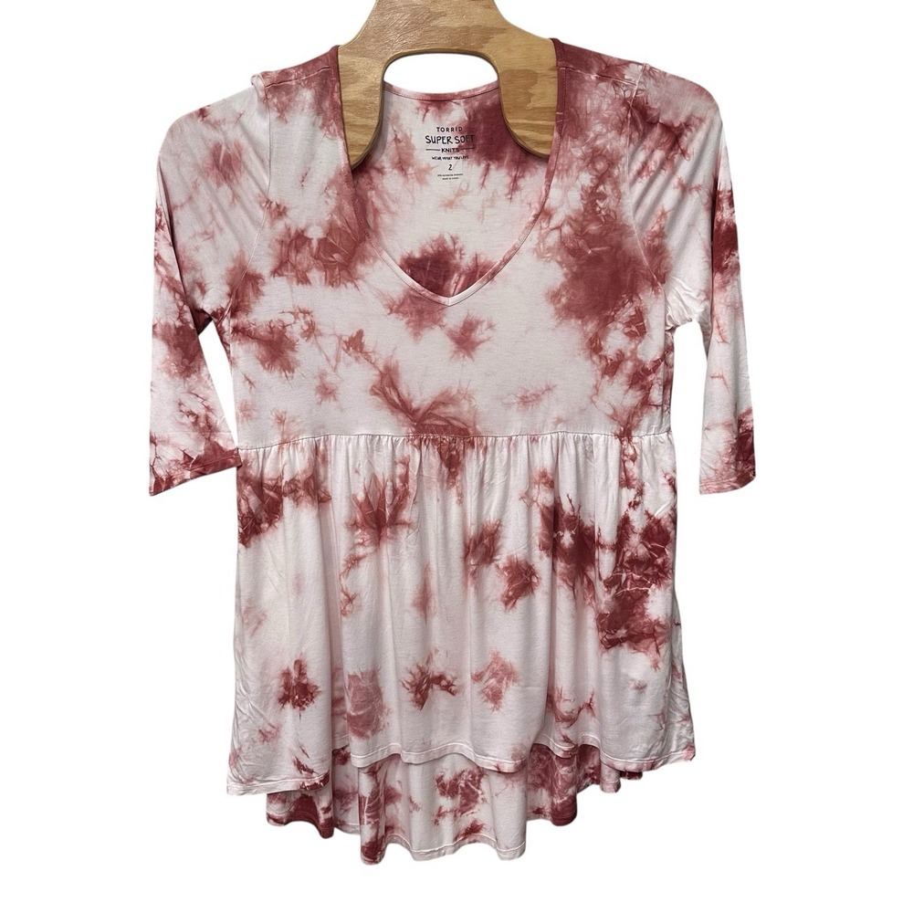 Torrid Super Soft Knits Babydoll Tunic Tie Dye Plus Womens Size 2 (18-20) 2X